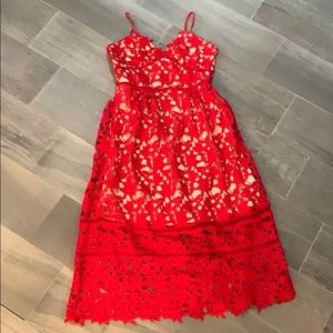 Red Lace Dress with Pockets!!